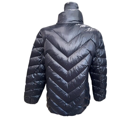 London Fog Black Light Weight Packable Down Puffer Jacket L Travel Outdoors - Picture 2 of 11